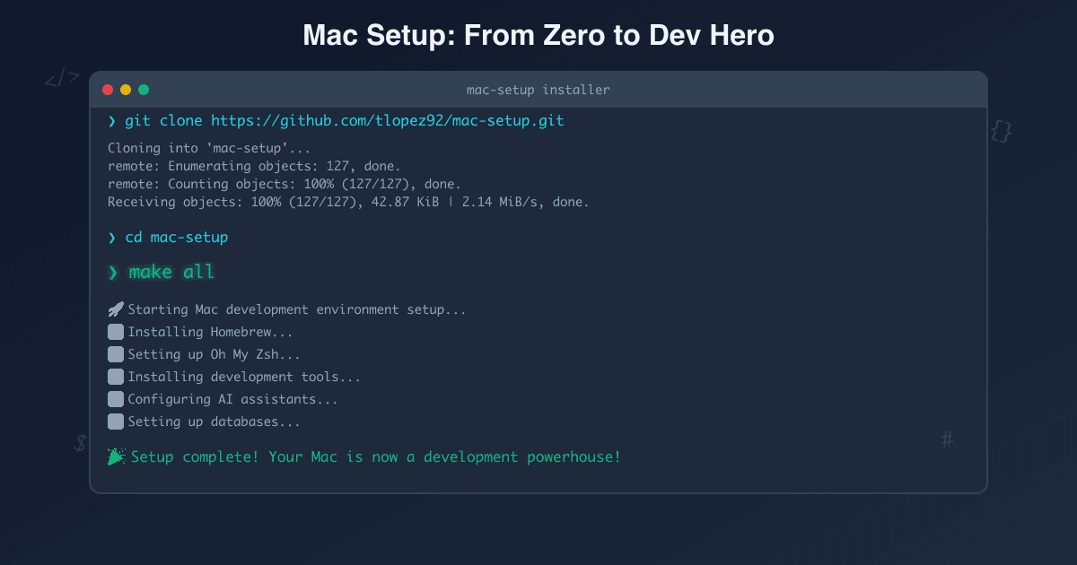Terminal setup automation